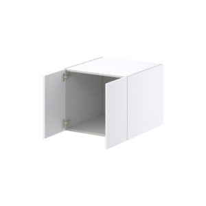 Lily Bright White  Slab Assembled Wall  Cabinet with 2 Full High Doors (24 in. W X 20 in. H X 24 in. D)