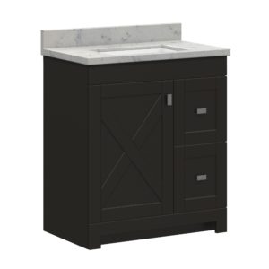 Acacia 31"W x 19"D Cocoa Brown Vanity with Arctic stone wave integrated bowl
