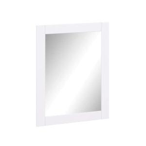 Hibiscus 24"W x 30"H Bright White Framed Mirror