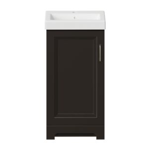 Lawrence 17-1/2"W x 13-1/2"D Cocoa Brown Vanity and White Ceramic Vanity Top with Rectangular Integrated Bowl