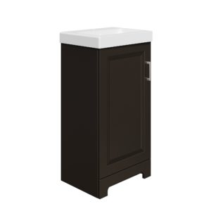 Lawrence 17-1/2"W x 13-1/2"D Cocoa Brown Vanity and White Ceramic Vanity Top with Rectangular Integrated Bowl