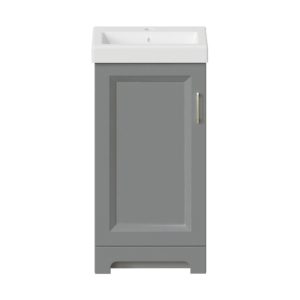 Lawrence 17-1/2"W x 13-1/2"D Gray Vanity and White Ceramic Vanity Top with Rectangular Integrated Bowl