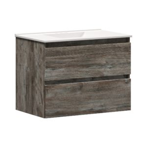 Sage 30 in. W x 18-1/2 in. D Vanity in Driftwood Gray with Porcelain Vanity Top in Solid White with White Basin
