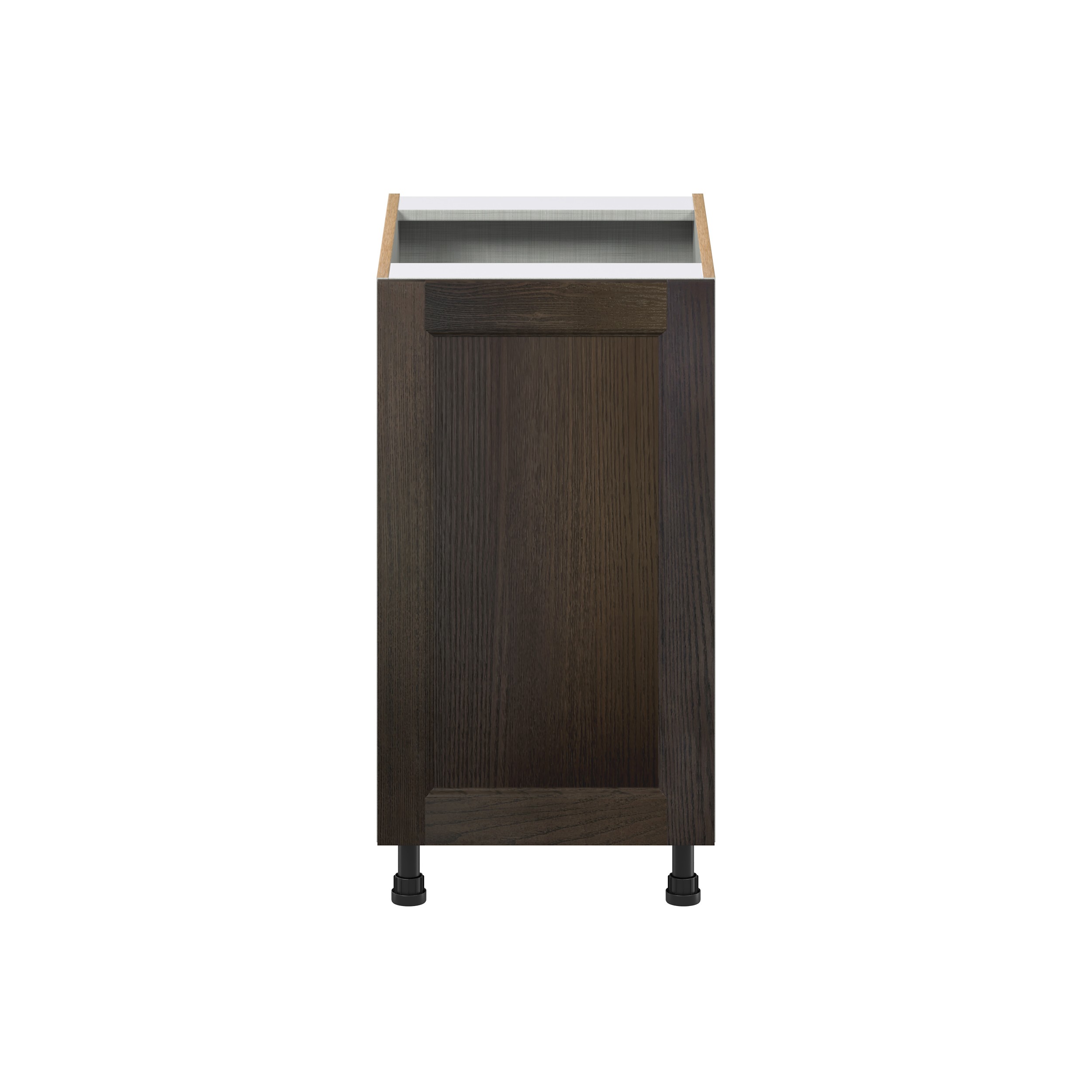 Summerina Chestnut Solid Wood Recessed Assembled Full High Door with 2 Pull Out Waste Bin Kitchen Cabinet (18 in. W x 34.5 in. H x 24 in. D)