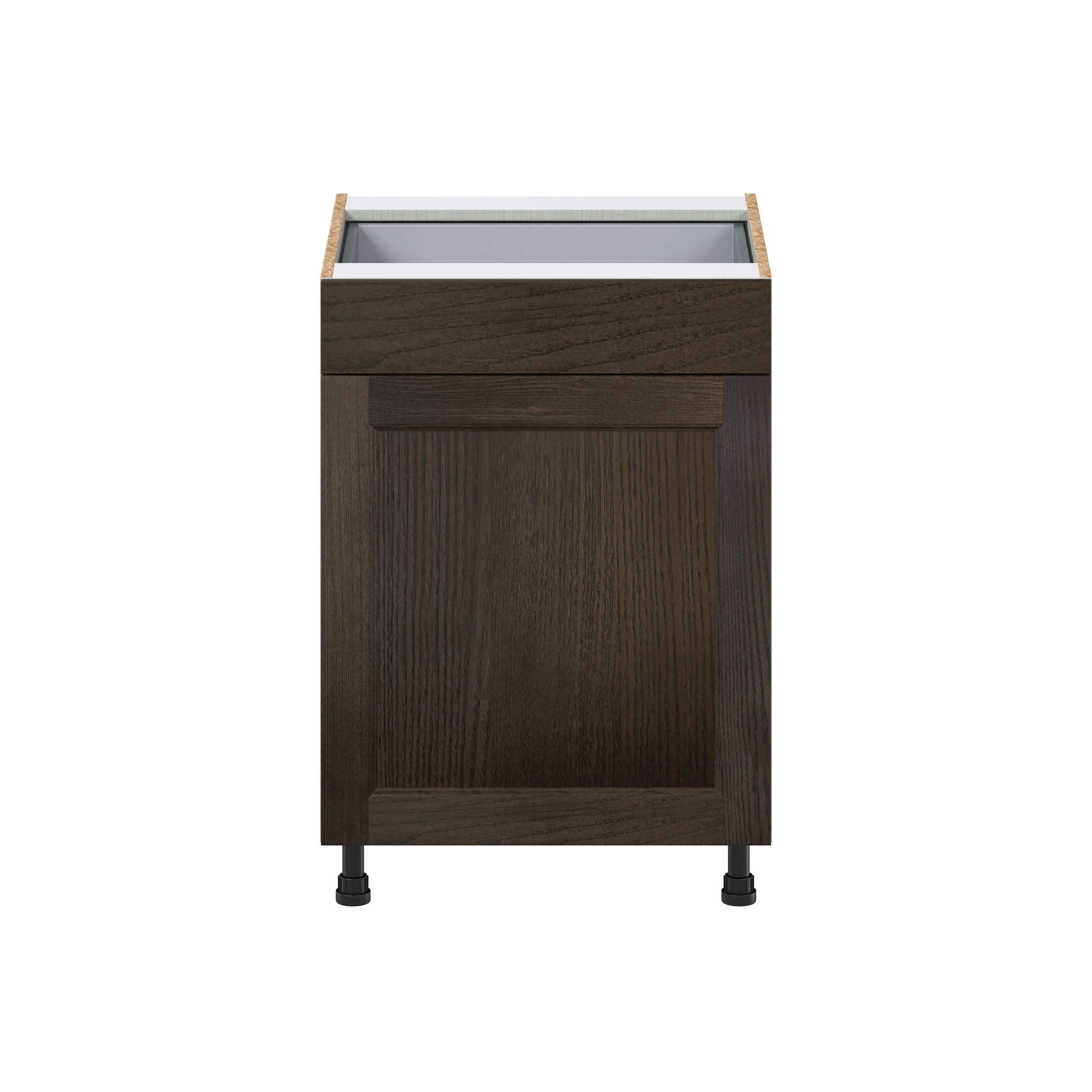 Summerina Chestnut Solid Wood Recessed Assembled with 1 Drawer and Pull Out  3 Waste Bins Kitchen Cabinet (24in. W x 34.5 in. H x 24 in. D)